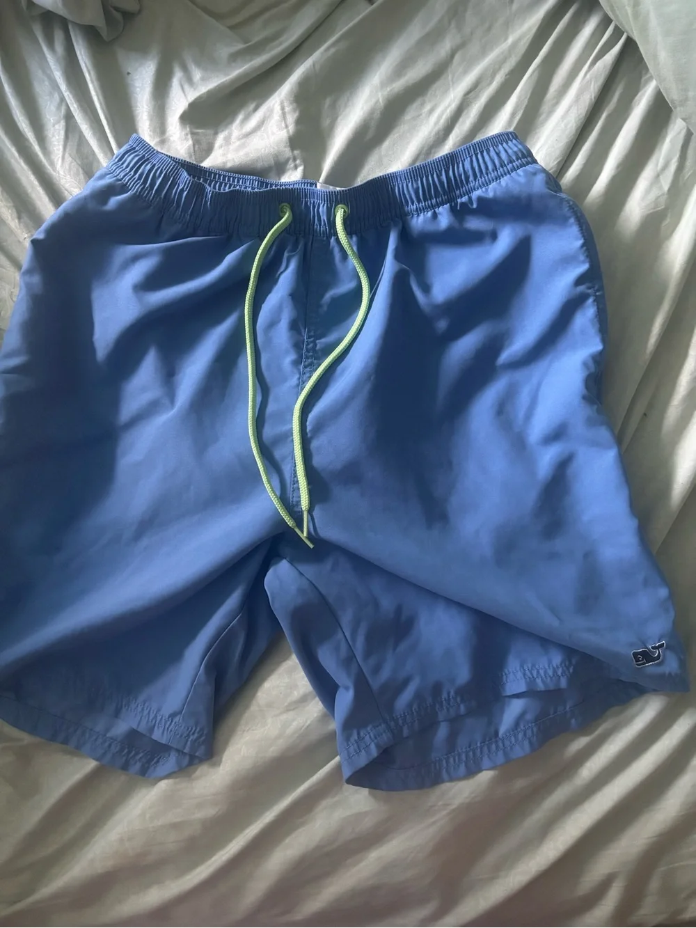 Vineyard Vines Bright Blue Swim Trunks with Lime Drawstring